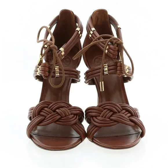 Brand New Tory Burch Audrianna Glazed Lounge Lace Up Heels SZ 8.5 MSRP $350